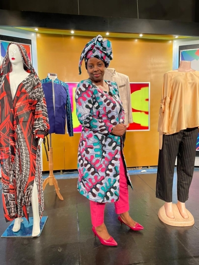 The founder of O&#039;poma design Madam Oli Nganzi Live today at Rwanda Television #RBA 