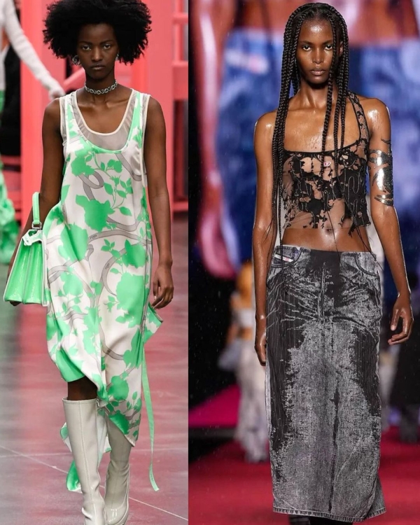 PHOTO: Rwandan runway models Anipha Umufite (LEFT) and Christine Munezero (RIGHT) at Milan Fashion Week 2023